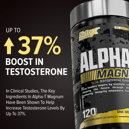 Nutrex Research Alpha-T Magnum Testosterone Support for Men | Anabolic Supplement with Tongkat Ali, Fadogia Agrestis, Shilajit and Ashwagandha | Muscle Builder for Strength, Growth & Hormone Balance Nutrex ResearchBuy Supplements Australia
