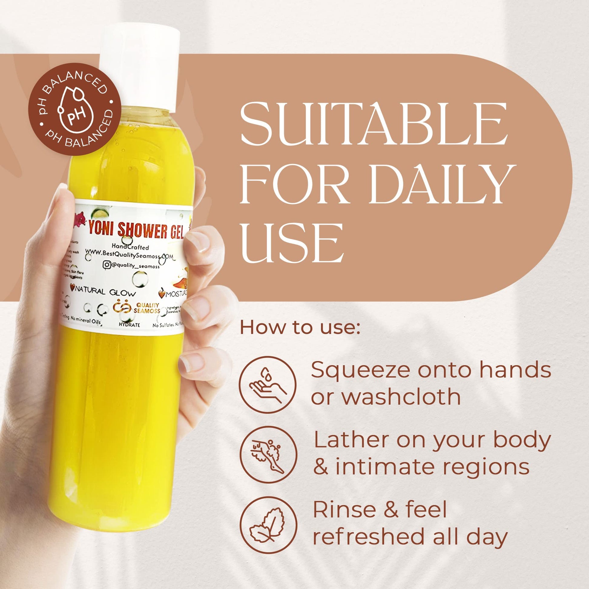 Ph Balance Feminine Wash - Vee Health & Yoni Wash Shower Gel- Use with Yoni Oil. Moisturizing Calendula Quality Seamoss and Yoni OilBuy Supplements Australia