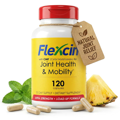 Flexcin Extra Strength Joint Formula with CM8 (Cetyl Myristoleate) - Joint Supplements for Men and Women with Glucosamine, MSM, Collagen Type II - 120 Capsules FlexcinBuy Supplements Australia