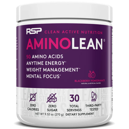 RSP NUTRITION TrueFit Protein Powder (Chocolate 2 LB) with AminoLean Pre Workout Energy (BlackBerry Pomegranate 30 Servings)