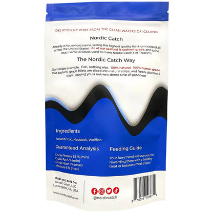 Nordic Catch Freeze Dried Fish Pet Treats from Iceland - Pure, All Natural Seafood Snacks for Dogs, Cats and Other Pets - Human Safe Ingredients, Made from Sashimi Grade Seafood - White Fish Nordic CatchBuy Supplements Australia