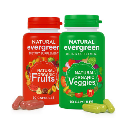 Fruit and Veggies Supplement – 100% Natural Super Greens Blend with Fruits & Vegetables | Veggie Capsules for Adults & Kids | Daily Nutrient Support Packed with Natural Vitamins & Minerals Natural EvergreenBuy Supplements Australia