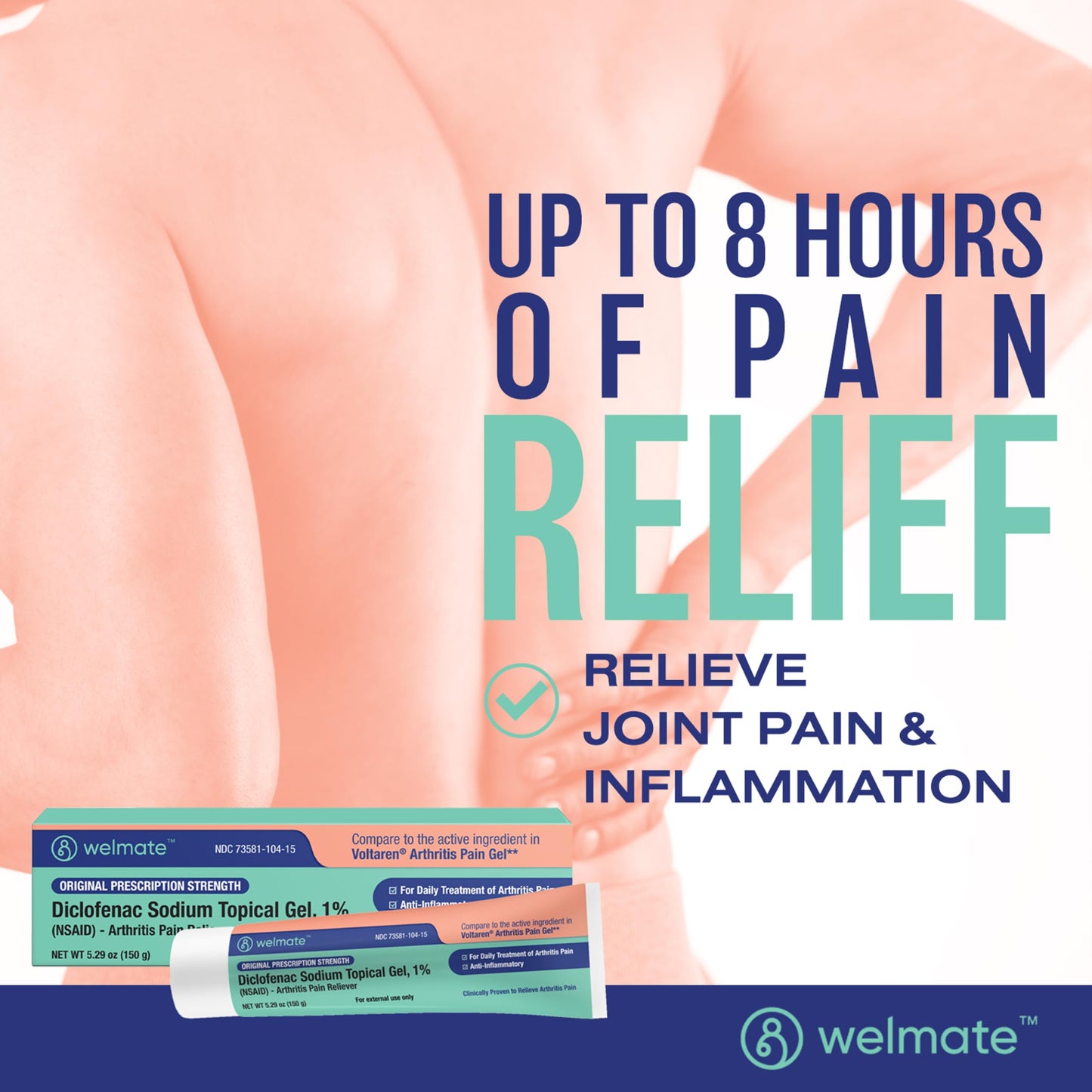 WELMATE - Arthritis Pain Reliever - Diclofenac Sodium Topical Gel 1% - Arthritis Relief - Pain Relief Cream/Gel - Mobility Aids - 5.29 oz - 3 Pack WELMATEBuy Supplements Australia