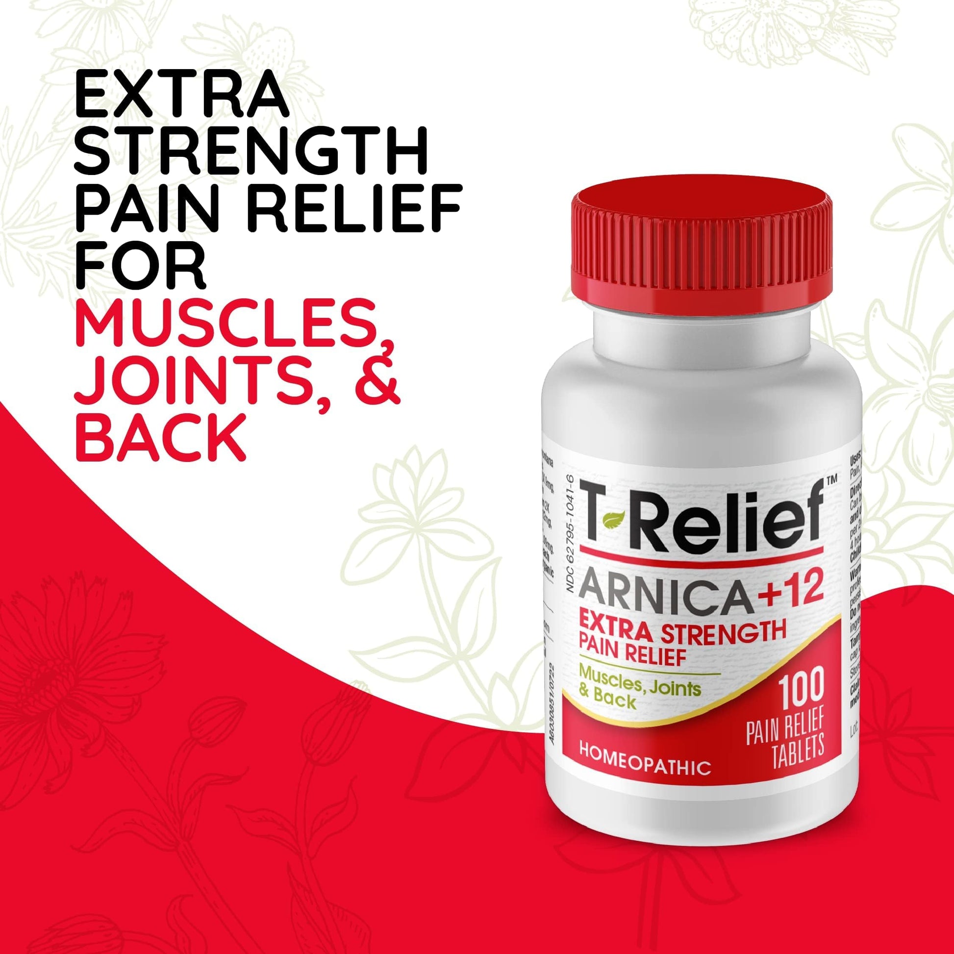 MediNatura T-Relief Extra Strength Pain Relief Arnica +12 Natural Relieving Actives for Back Pain Joint Soreness Muscle Aches & Stiffness, Whole Body Fast-Acting Relief for Women & Men - 100 Tablets MediNaturaBuy Supplements Australia