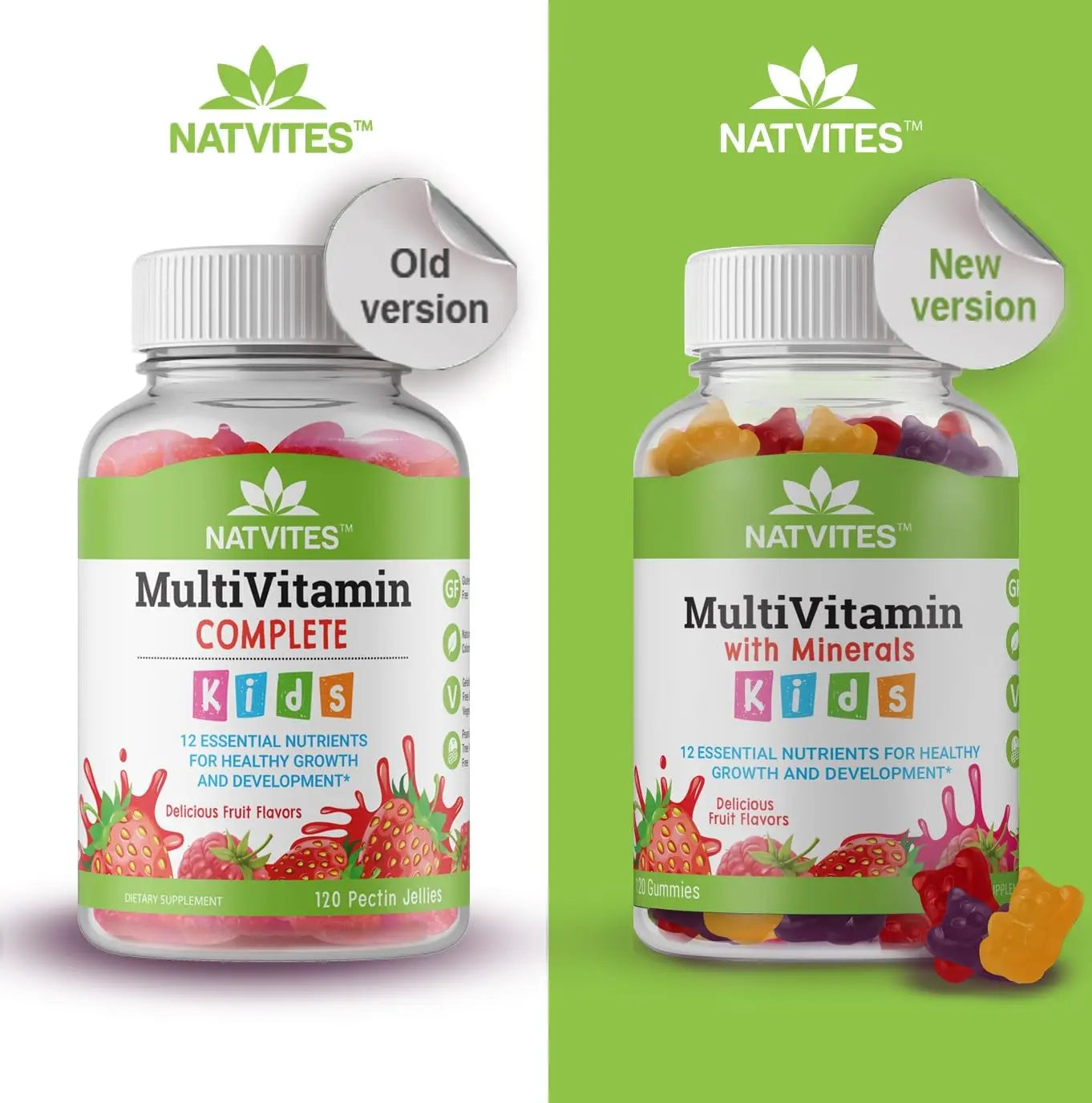 Natvites Complete Kids Multivitamin Gummies – 120 Count of Essential Daily Vitamins & Minerals for Immune Support, Focus, & Growth Natvites