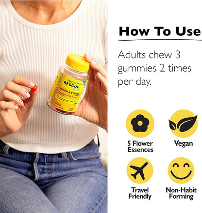 RESCUE Bach Plus Mood & Stress Support Gummies, Daytime Dietary Supplement with Passionflower RESCUEBuy Supplements Australia