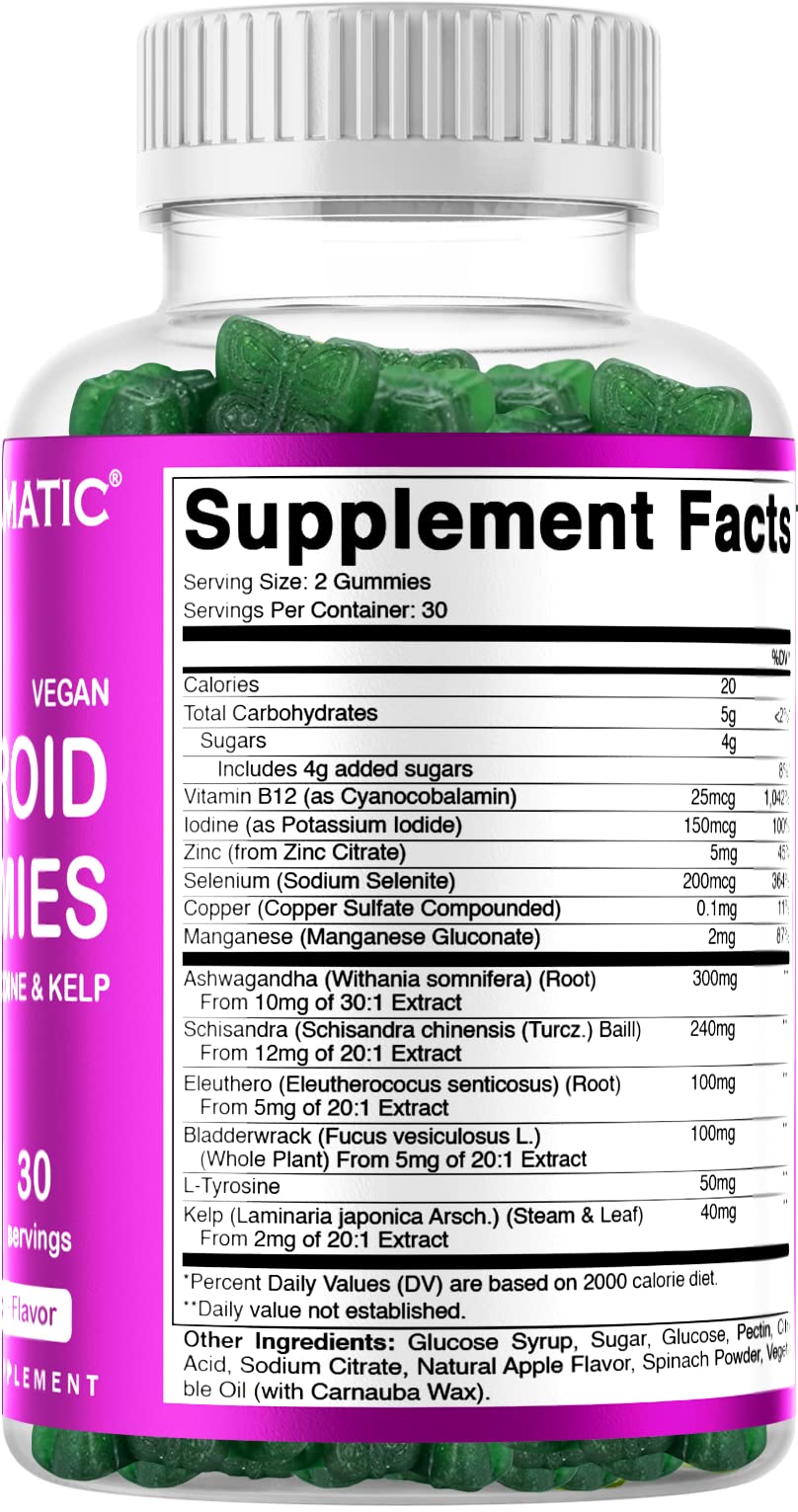 Vitamatic Vegan Thyroid Support Gummies with Iodine & Kelp - 60 Count - Improve Your VitamaticBuy Supplements Australia