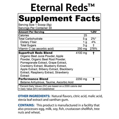 BioTrust Eternal Reds, Red Superfoods Powder, Support for Heart Health and Circulation, Energy, Stamina, No Added Sugar or Caffeine, Naturally Flavored and Sweetened, Berry Flavor (30 Servings) BioTrustBuy Supplements Australia