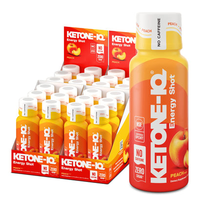 Ketone-IQ No Caffeine Performance Energy Shots – Ketone Fuel for Focus & Endurance, Metabolism Support, 10g Ketones, 24 Pack (Peach) Ketone-IQBuy Supplements Australia