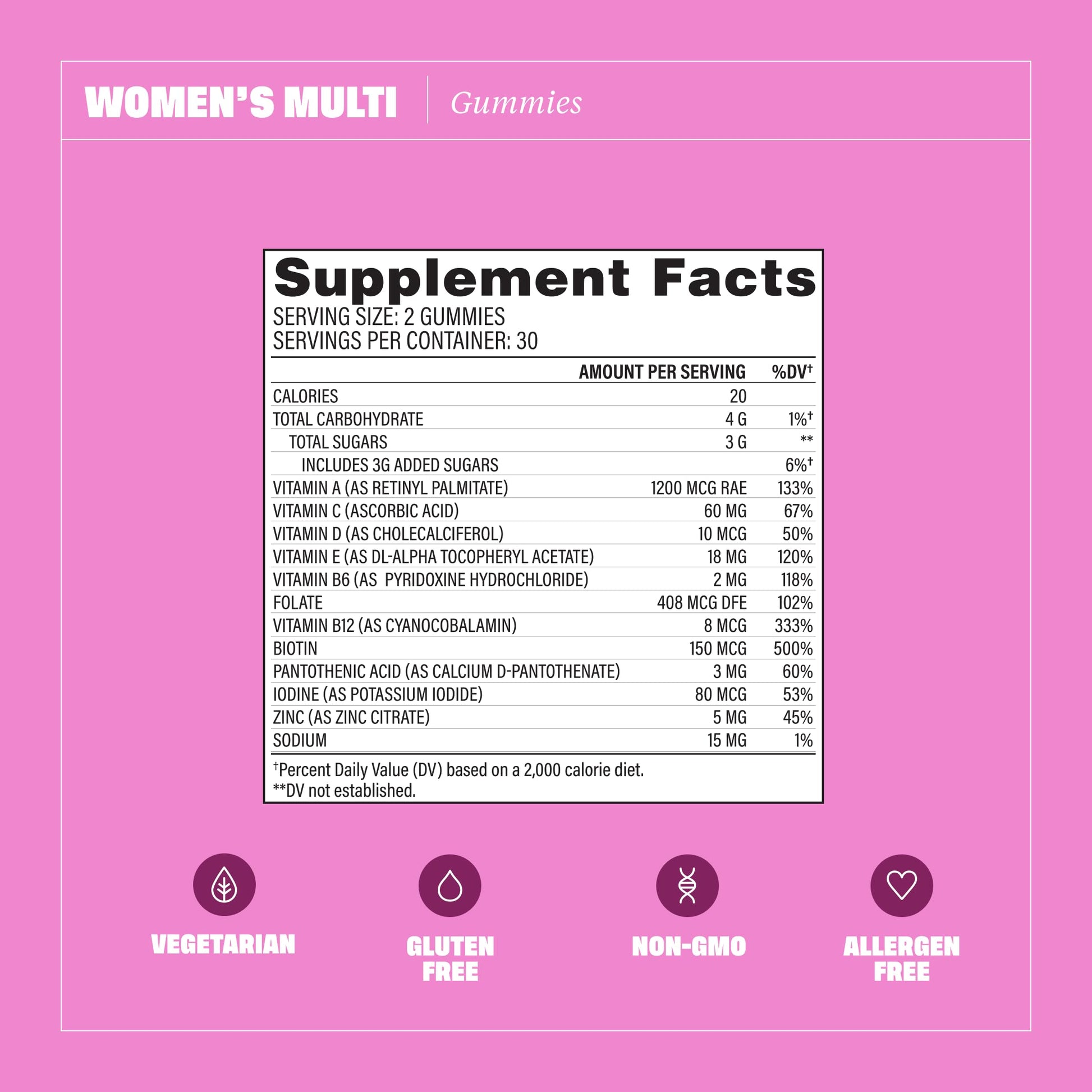 Health By Habit Womens Multivitamin Gummies (60 Gummies) - Non-GMO, Gluten Free Health By HabitBuy Supplements Australia