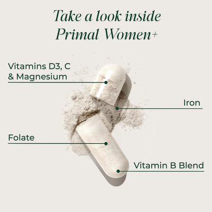 Primal Harvest Women+, Woman's Multivitamin Vitamin A, Vitamin C, Vitamin D and E, Vitamin B12, B6, Biotin