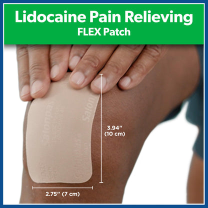 Salonpas Maximum OTC Strength Lidocaine 4% Pain Relieving Flex Patch, Apply for Up to 8 Hours, Unscented, Thin, Flexible, Lightweight, Patch Stays in Place, 7 Patches SalonpasBuy Supplements Australia