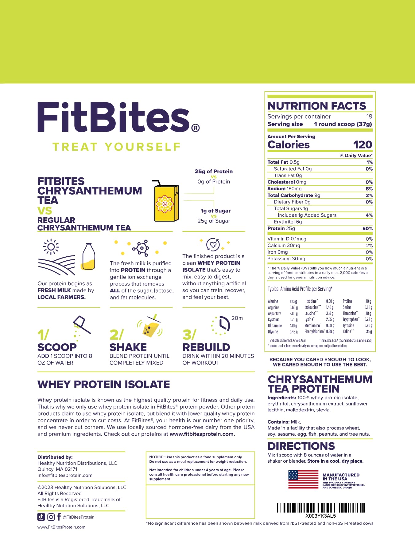 FitBites Whey Protein Isolate (Chrysanthemum Tea) FitBitesBuy Supplements Australia