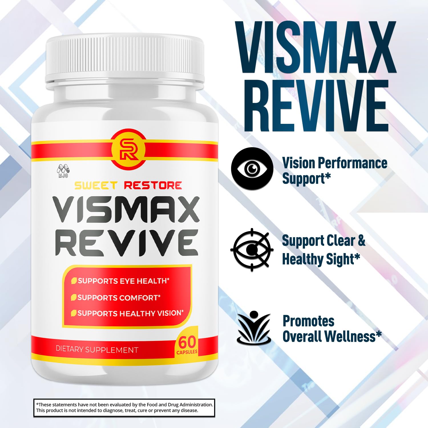 Vismax Revive Capsules, Official VismaxRevive Vision Support Supplement with All Natural Ingredients, Advanced Eye Health Formula and Vision Vitamin Supporting Wellness Naturally (60 Capsules) MJOBuy Supplements Australia