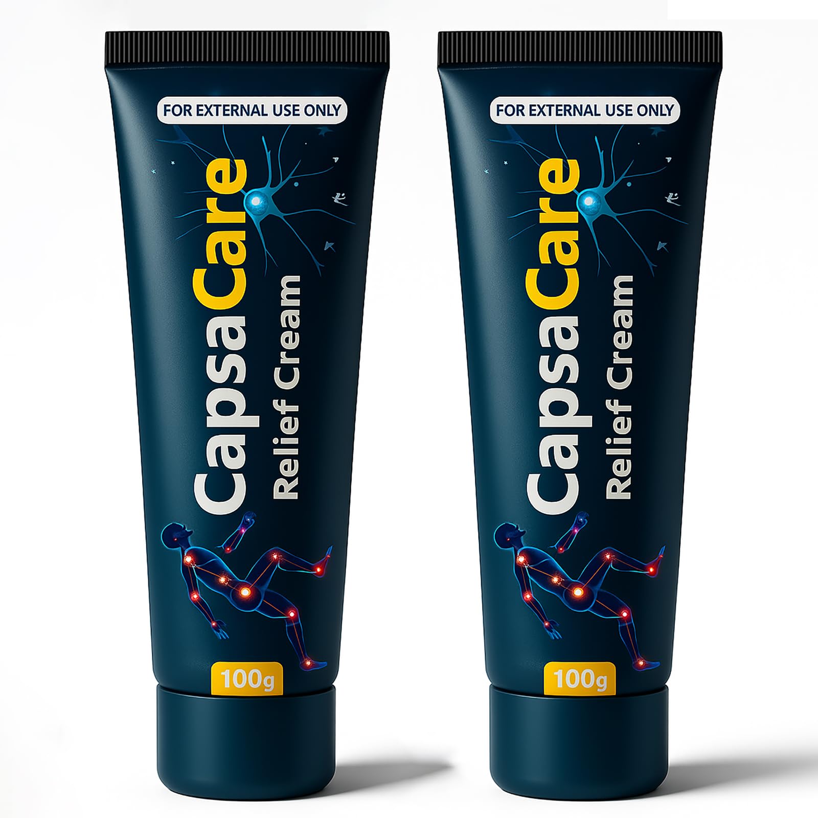 CapsaCare Neuropathy Relief Cream - with Capsaicin & Arnica, Menthol for Muscle & Joint Comfort, Fast Absorbing Formula for Feet, Hands, Legs, and Waist (2Pcs) MCArthurBuy Supplements Australia