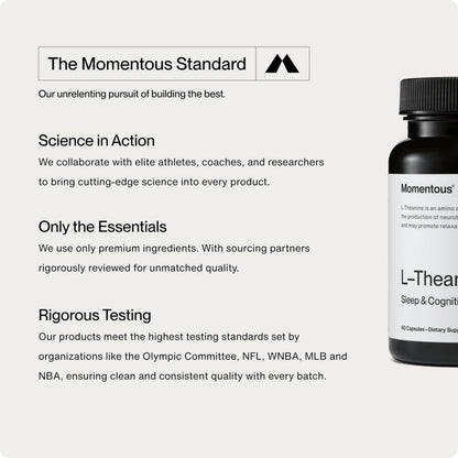 Momentous L-Theanine Supplement - 200 mg Capsules to Promote Relaxation & Focus - NSF Certified for Sport