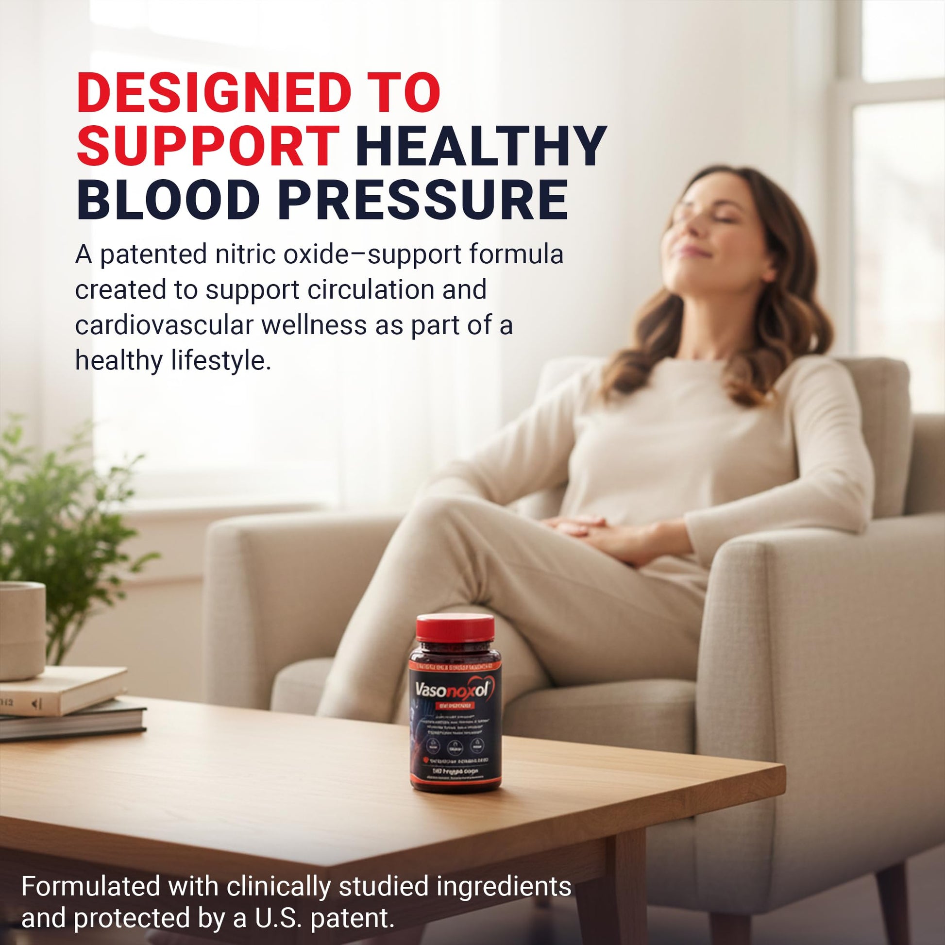 Vasonoxol U.S. Patented Nitric Oxide Supplement for Blood Pressure Support 2880mg - Physician Formulated Vascular Health Formula with L-Arginine & L-Citrulline - Vegan, Non-GMO (120 Capsules) PanoxolBuy Supplements Australia