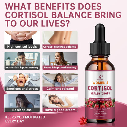 Cortisol Manager Liquid Drops, Cortisol Supplements for Women, with magnesium ashwagandha, rhodiola rosea,l-theanine,Phosphatidylserine-Promote Relaxation and Support Mood- 30 Day Vegan Supply FzjjyanaBuy Supplements Australia