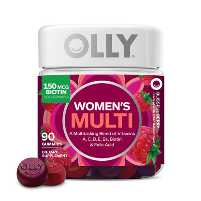 OLLY Women's Multivitamin Gummy, Vitamins A, D, C, E, Biotin, Folic Acid, Adult Chewable Vitamin, Berry Flavor OLLYBuy Supplements Australia