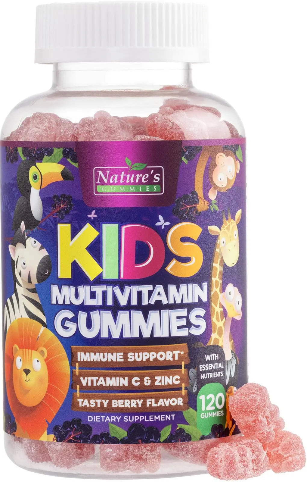 Multivitamin for Kids - Complete Daily Children's Multi Vitamin Gummies with Vitamin D, B Vitamins, Zinc & More - Energy, Memory Focus Nature's NutritionBuy Supplements Australia