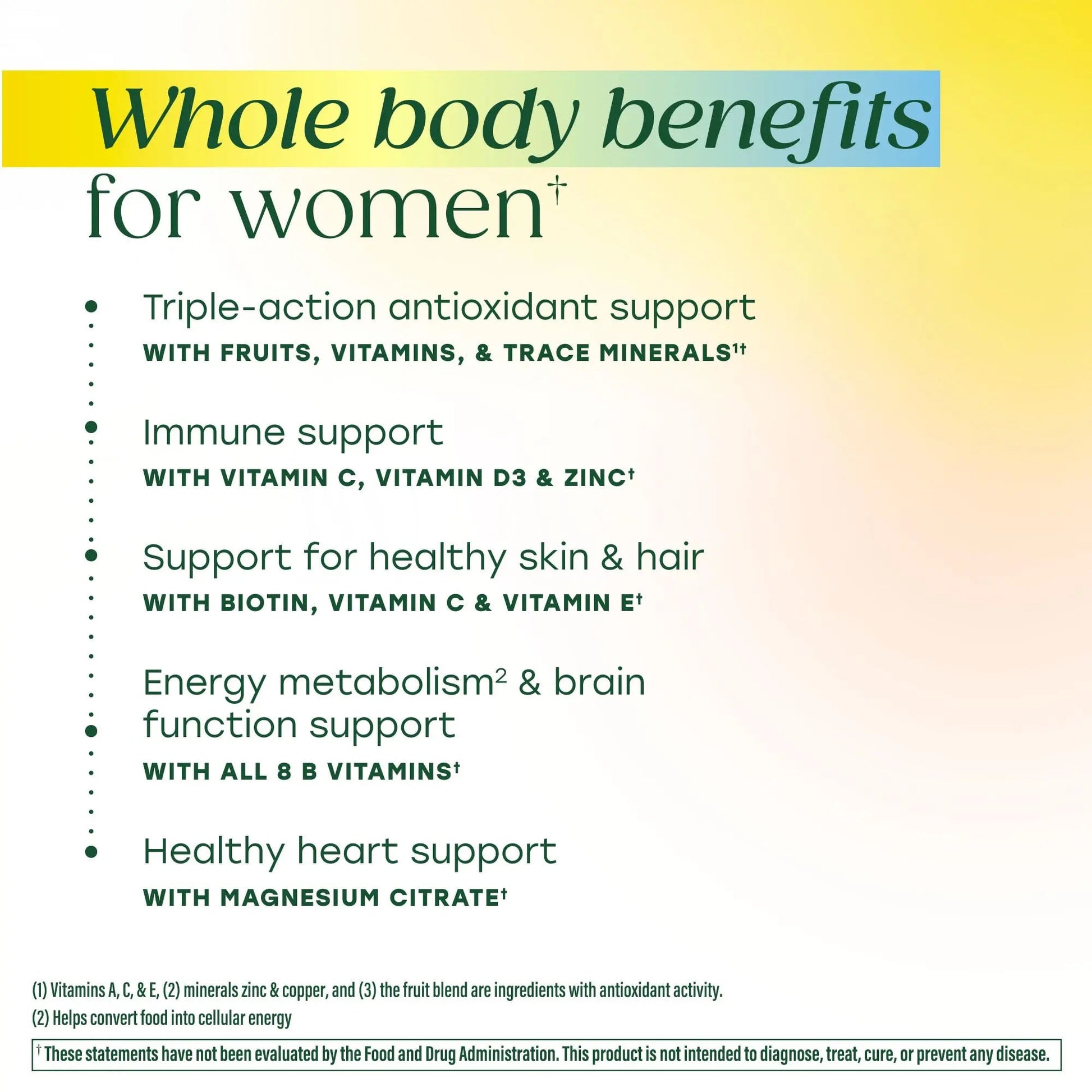 MegaFood Women’s Whole Body Multivitamin Gummies - Multivitamin For Women With Vitamin C, Magnesium Citrate, Vitamin D3, Folate MegaFoodBuy Supplements Australia