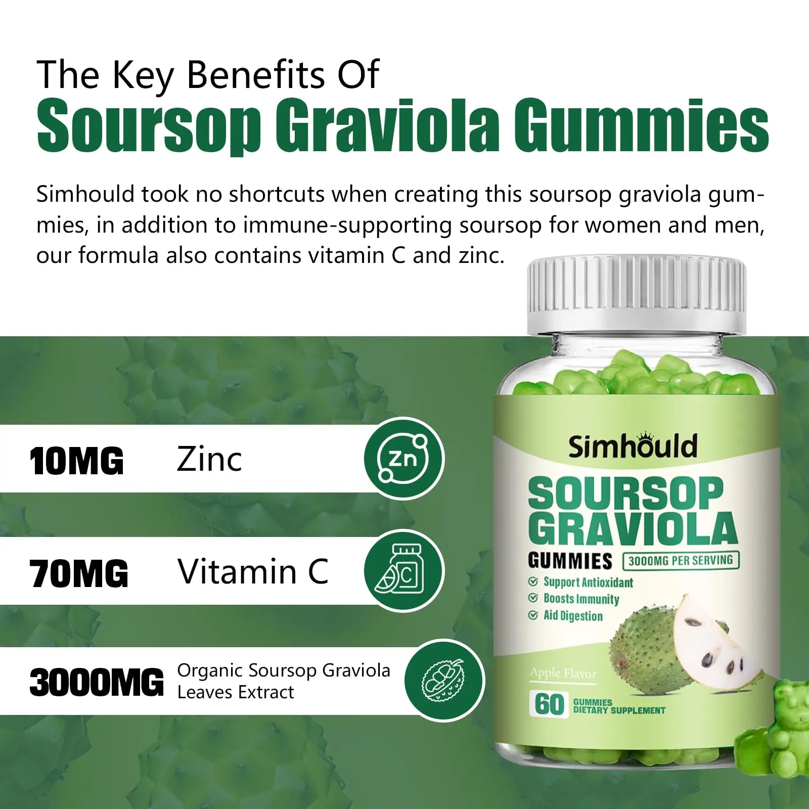Simhould 1 Pack Soursop Graviola Gummies SimhouldBuy Supplements Australia