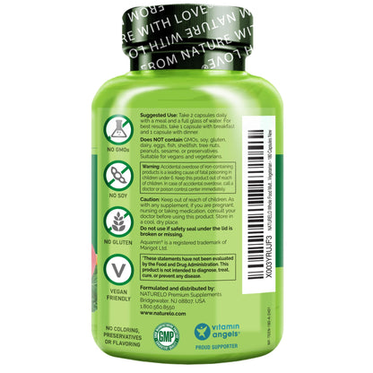 NATURELO Multivitamins for Teenage Girls/Boys, 180 Capsules, Whole Food Multivitamin with Minerals, Non-GMO, Vegetarian