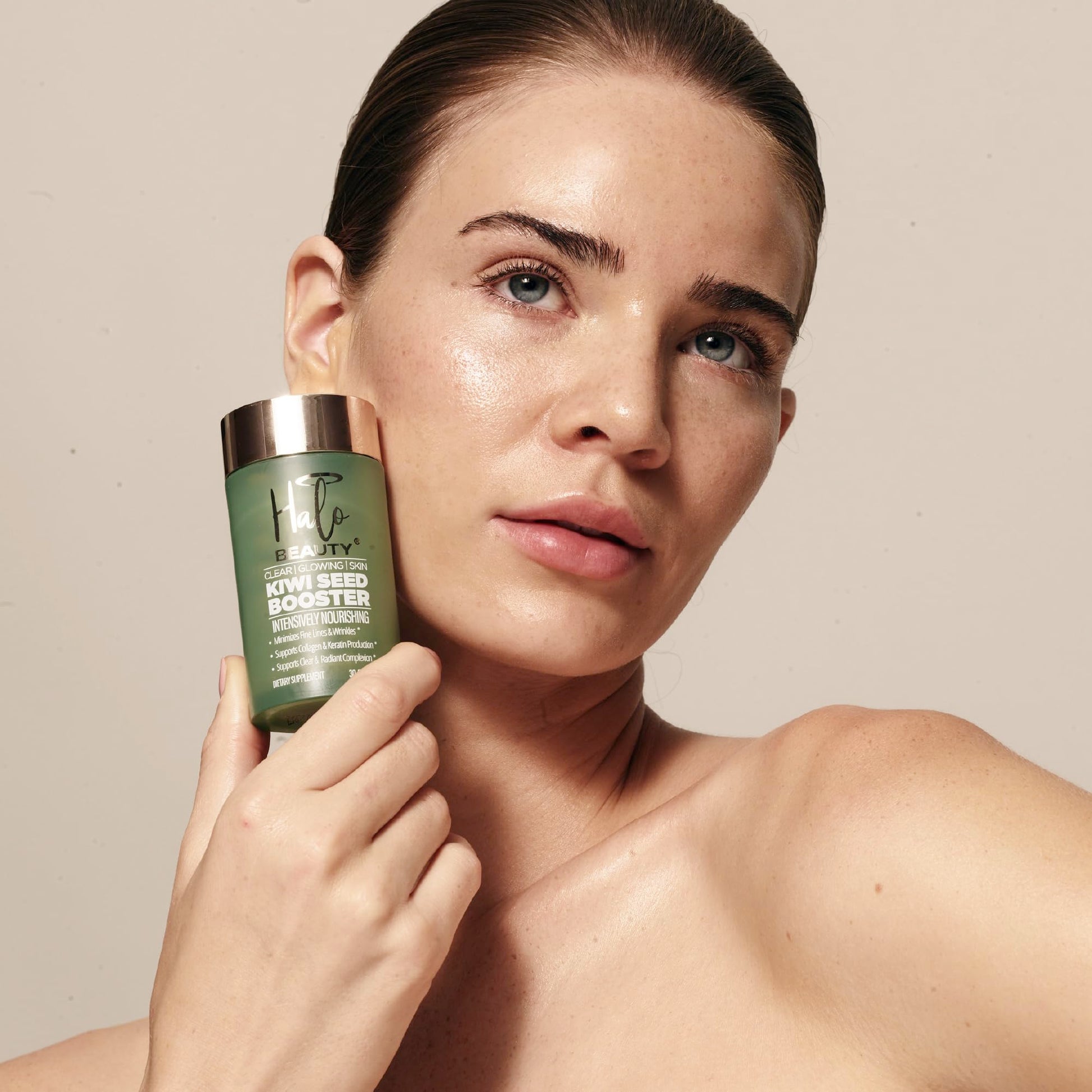 Halo Beauty Kiwi Seed Booster Skin Supplement Refill Pack | Anti-Aging Hydration & Glowing Skin Support with Kiwi Seed, Vitamin C, D3 & Zinc | Vegan Collagen Support Capsules | 1-Month Supply Halo BeautyBuy Supplements Australia