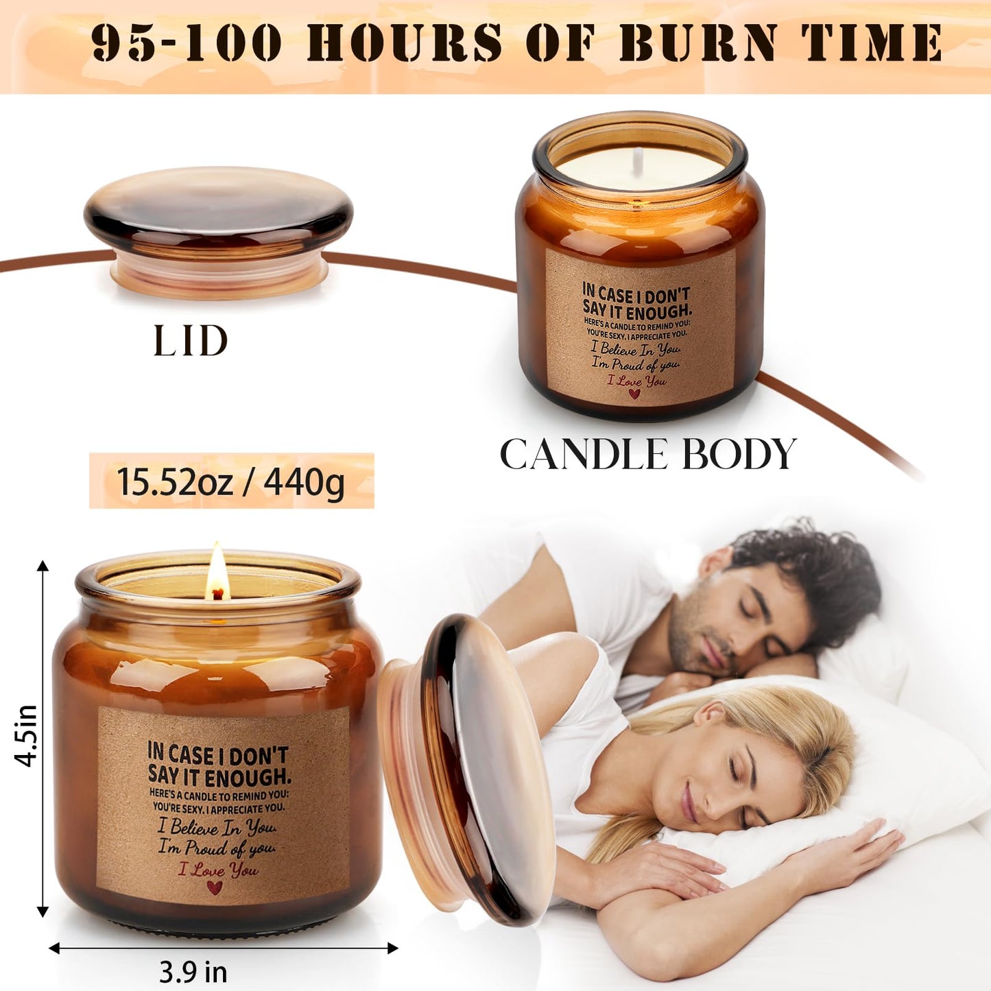 Candle Amber Moss Scented, Valentines Day Gifts for Her Girlfriend Wife, Romantic Anniversary YINUO LIGHTBuy Supplements Australia