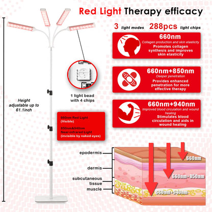Akarishin Red Light Therapy Lamp-660nm Red Light,850nm & 940nm Infrared Light Therapy AkarishinBuy Supplements Australia