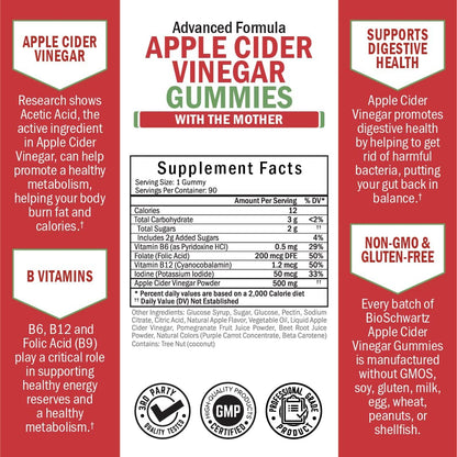 Apple Cider Vinegar Gummies for Weight Loss - ACV Gummies with The Mother BioSchwartzBuy Supplements Australia