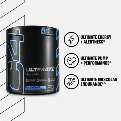 Cellucor C4 Ultimate Pre Workout Powder ICY Blue Razz - Sugar Free Preworkout CellucorBuy Supplements Australia