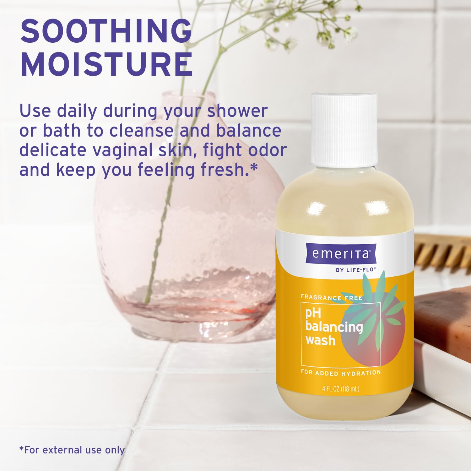 Emerita by Life-flo pH Balancing Feminine Wash, Hydrating Cleanser Soothes Delicate Areas EmeritaBuy Supplements Australia