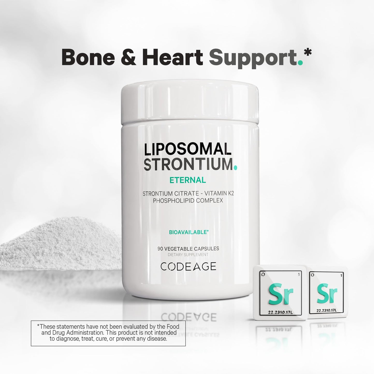 Codeage Liposomal Strontium Supplement - Strontium Citrate, Vitamin K2 MK-7, Liposomal Delivery, Non-GMO, Gluten-Free - 90 Capsules CodeageBuy Supplements Australia