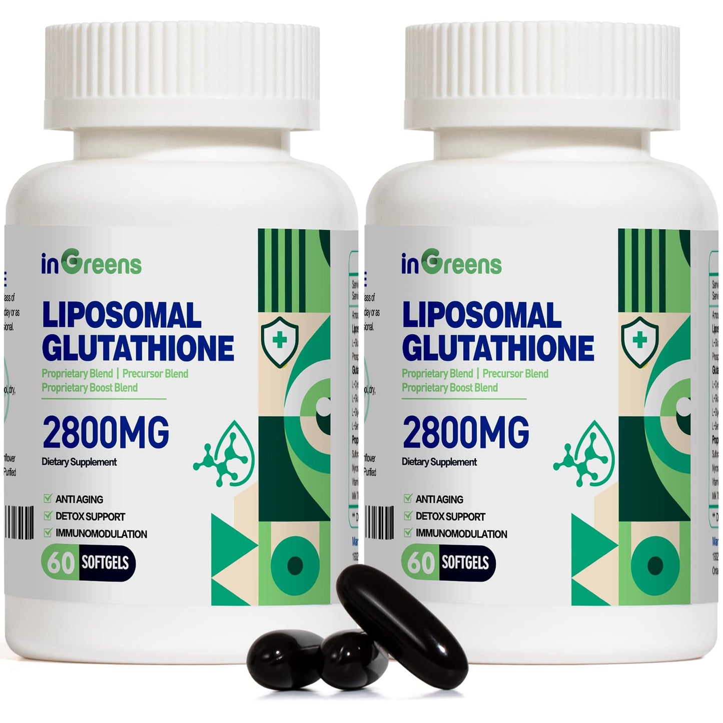 inGreens 2800 MG Liposomal Glutathione Supplement, Detoxifying & Immune, Aging Defense, Energy, Glutathione Unique Formulation Reduced inGreensBuy Supplements Australia