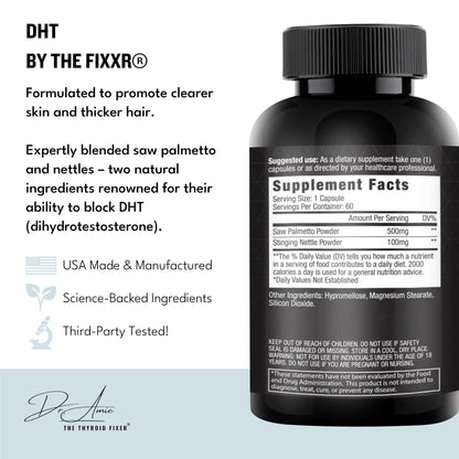 Fixxr DHT Support by Dr. Amie | with Saw Palmetto and Nettles | Acne and Hair Loss Support | 60 Capsules FixxrBuy Supplements Australia