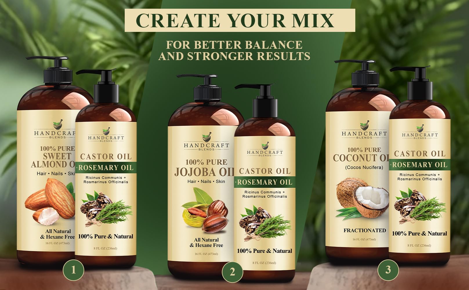 Handcraft Blends Castor Oil with Rosemary Oil for Hair Growth, Eyelashes, Eyebrows Handcraft BlendsBuy Supplements Australia