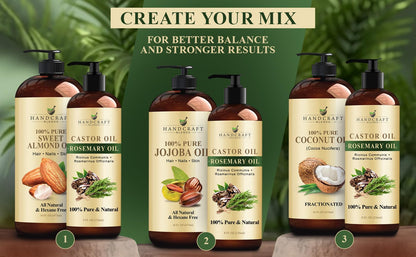 Handcraft Blends Castor Oil with Rosemary Oil for Hair Growth, Eyelashes, Eyebrows Handcraft BlendsBuy Supplements Australia