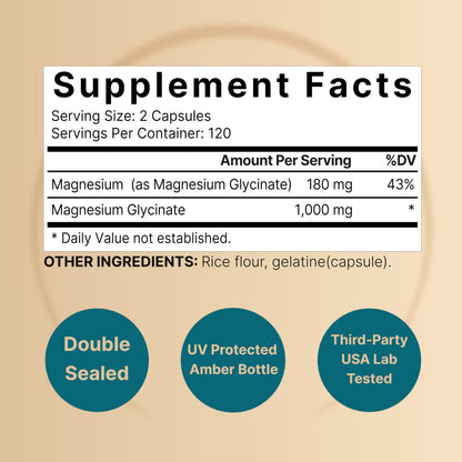 NatureBell Magnesium Glycinate Supplement 1,000mg | 500mg Per Capsule, 240 Pills NatureBellBuy Supplements Australia