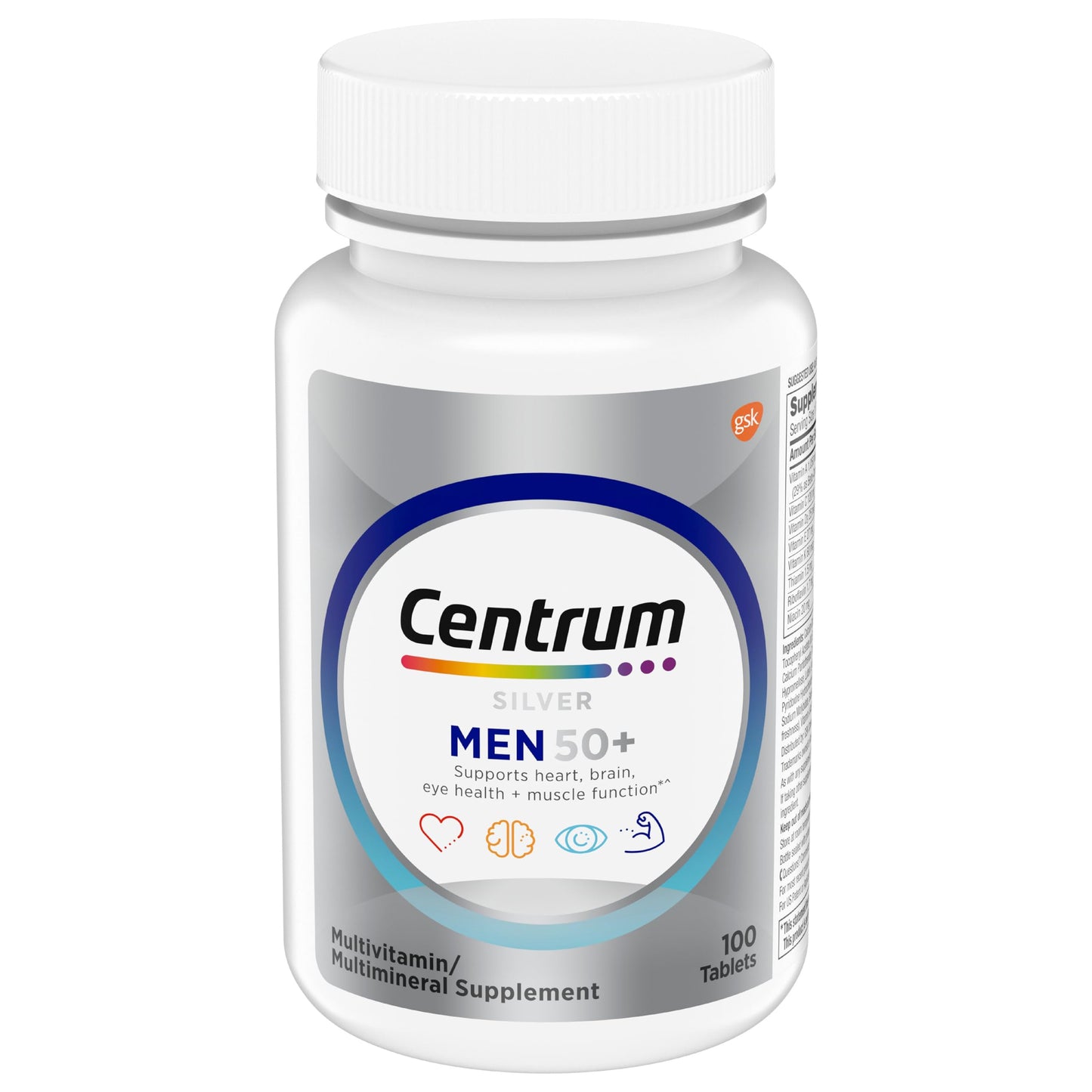 Centrum Silver Multivitamin for Men 50 Plus, Multimineral Supplement, Vitamin D3, B-Vitamins and Zinc, Gluten Free, Non-GMO Ingredients, Supports Memory CentrumBuy Supplements Australia