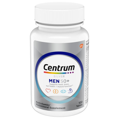 Centrum Silver Multivitamin for Men 50 Plus, Multimineral Supplement, Vitamin D3, B-Vitamins and Zinc, Gluten Free, Non-GMO Ingredients, Supports Memory CentrumBuy Supplements Australia