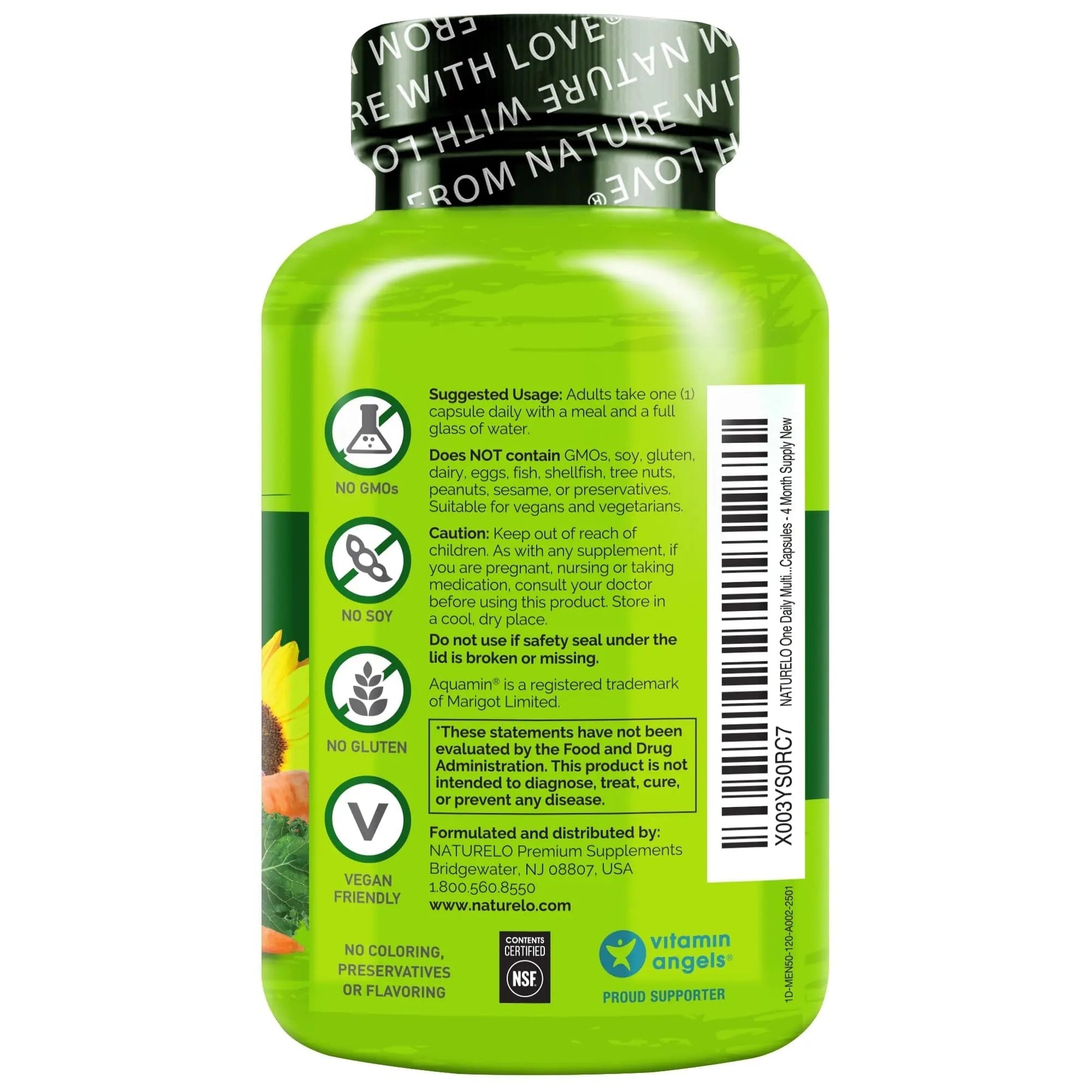 NATURELO Mens Multivitamins for Men 50+ - One Daily Multivitamin for Men with Vitamins, Minerals & Organic Whole Foods, Boost Energy & Health, NATURELOBuy Supplements Australia