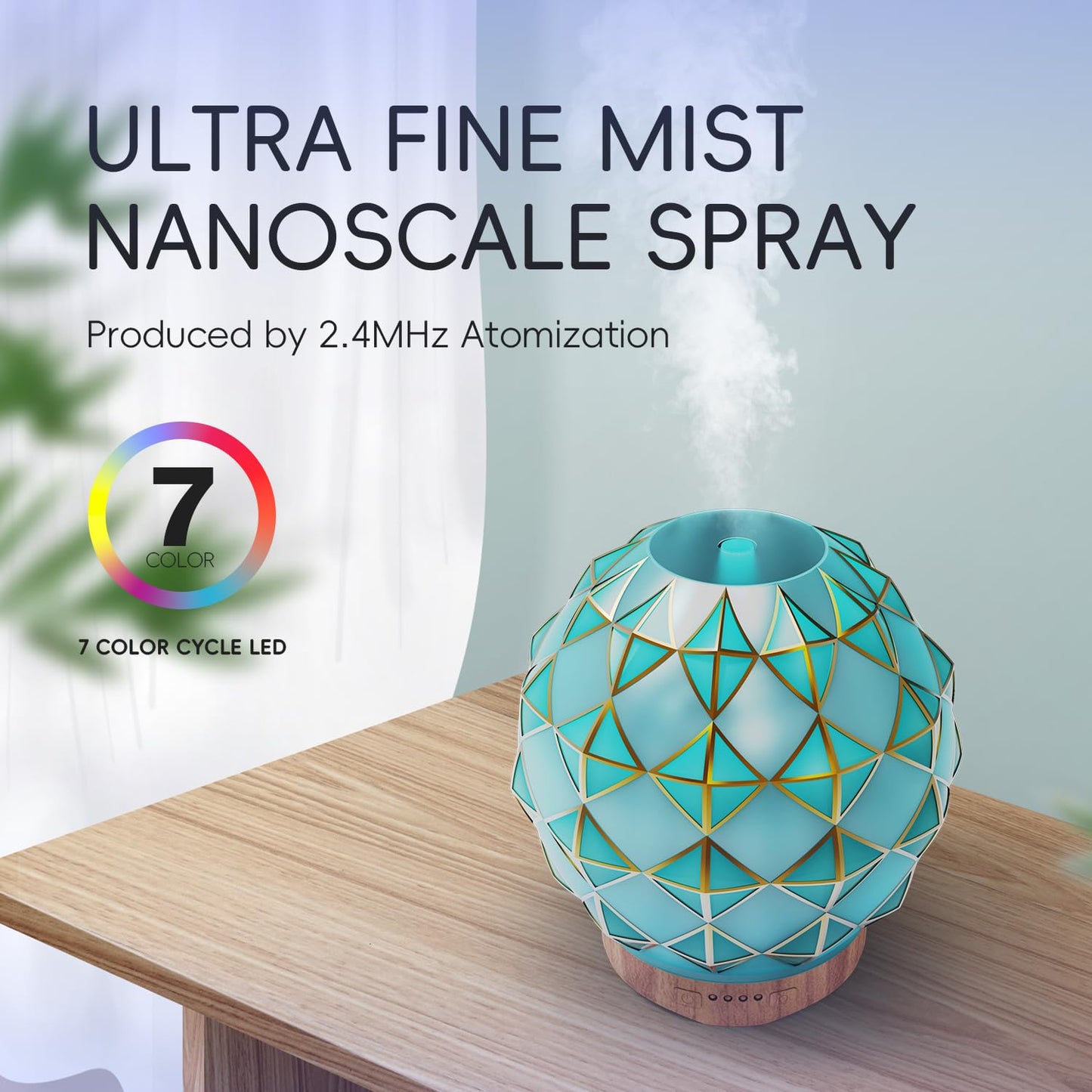 Youenkity Essential Oil Diffuser, Glass Ultrasonic Aromatherapy Diffuser with 7 Color LED Lights YOUENKITYBuy Supplements Australia