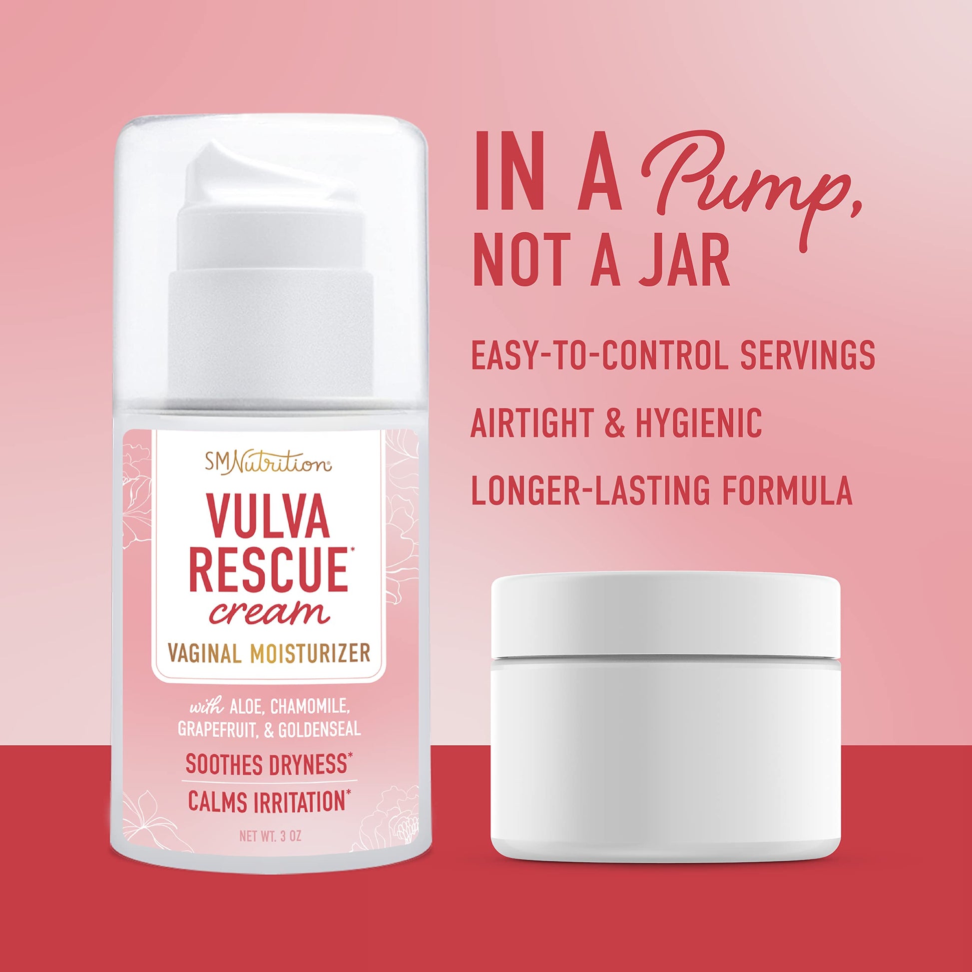 Vulva Rescue Moisturizer Cream | 3oz. PUMP | Soothes Vaginal Itch & Dryness | No Estrogen or Fragrance SMNutritionBuy Supplements Australia