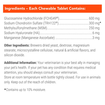 Nutramax Cosequin for Dogs Joint Health Supplement, Contains Glucosamine for Dogs, Plus Chondroitin, MSM and HA, Supports Healthy Joints, Chewable Tablets, 75 Count Nutramax LaboratoriesBuy Supplements Australia