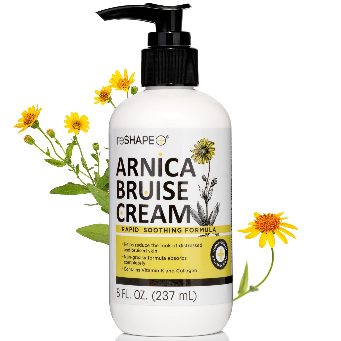 Reshape+ Arnica Bruise Relief Topical Cream For Bruising, Swelling, & Discoloration On Skin, Natural Skin Care Homeopathic Arnica Lotion W/Vitamin K, Horse Chestnut, & Collagen, Large 8 Fl Oz Reshape+Buy Supplements Australia
