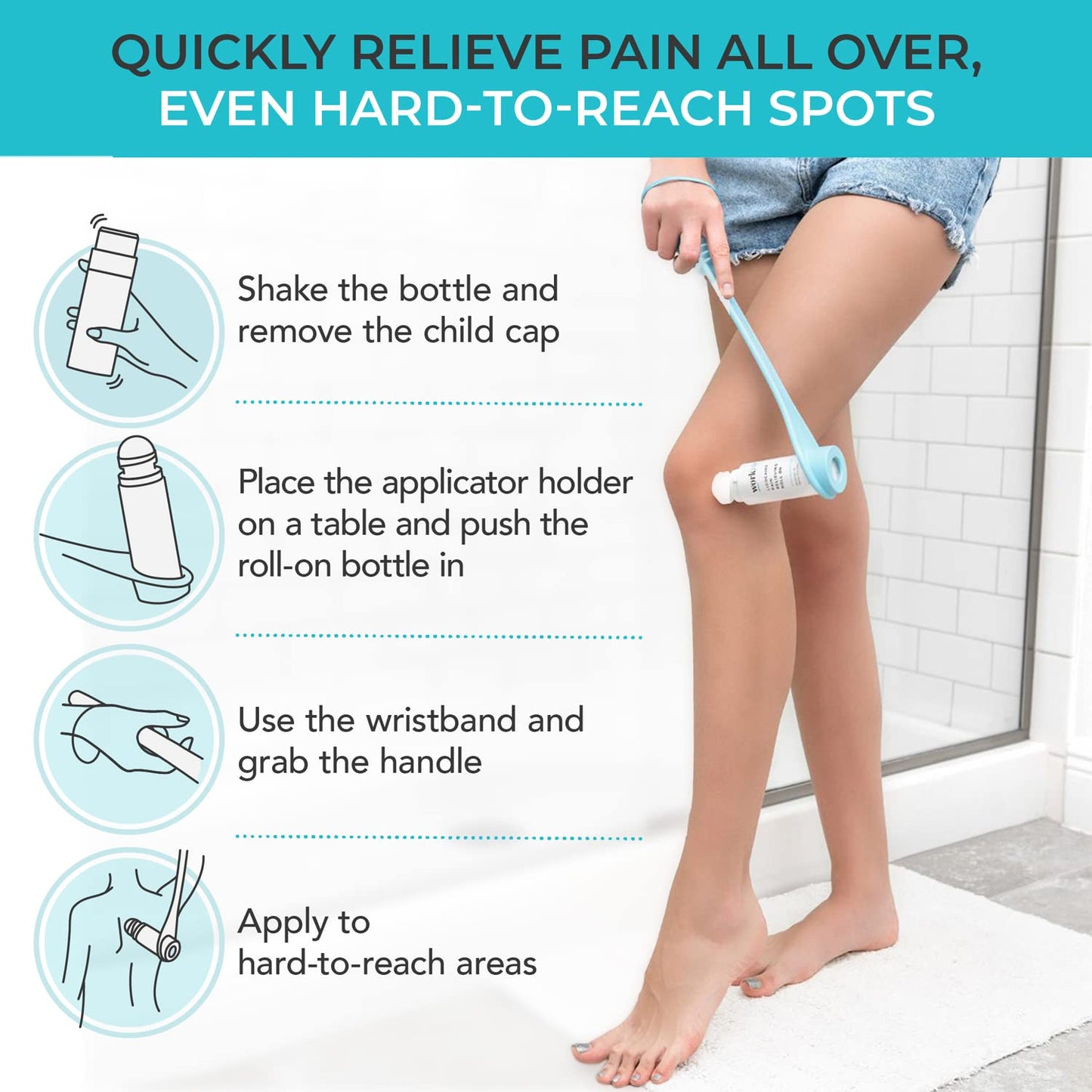 Workvie Lidocaine Pain Relief Roll On 2 Pack & Easy Reach Applicator Tool – Fast Acting Topical Lidocaine Maximum Strength with Arnica Montana & Aloe Vera for Muscles, Joints, Back, Neck & Feet WorkvieBuy Supplements Australia