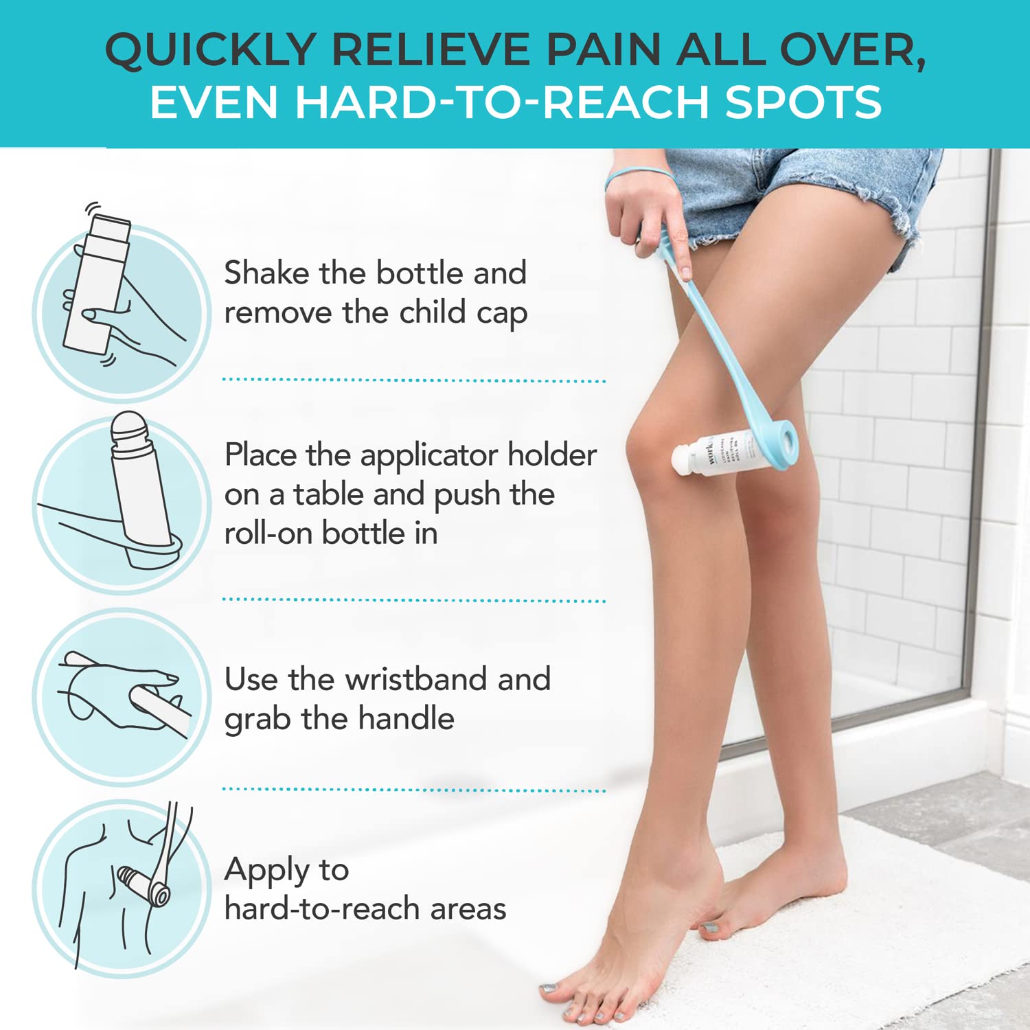 Workvie Lidocaine Pain Relief Roll On 2 Pack & Easy Reach Applicator Tool – Fast Acting Topical Lidocaine Maximum Strength with Arnica Montana & Aloe Vera for Muscles, Joints, Back, Neck & Feet WorkvieBuy Supplements Australia