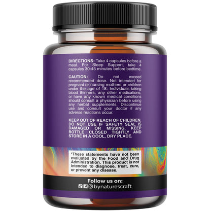 Pure Magnesium Glycinate Supplement 500mg - Magnesium for Sleep and Rest Capsules for Men & Women - Unflavored Vegan High Absorption Pills for Relaxation Support - 120 Count Natures CraftBuy Supplements Australia