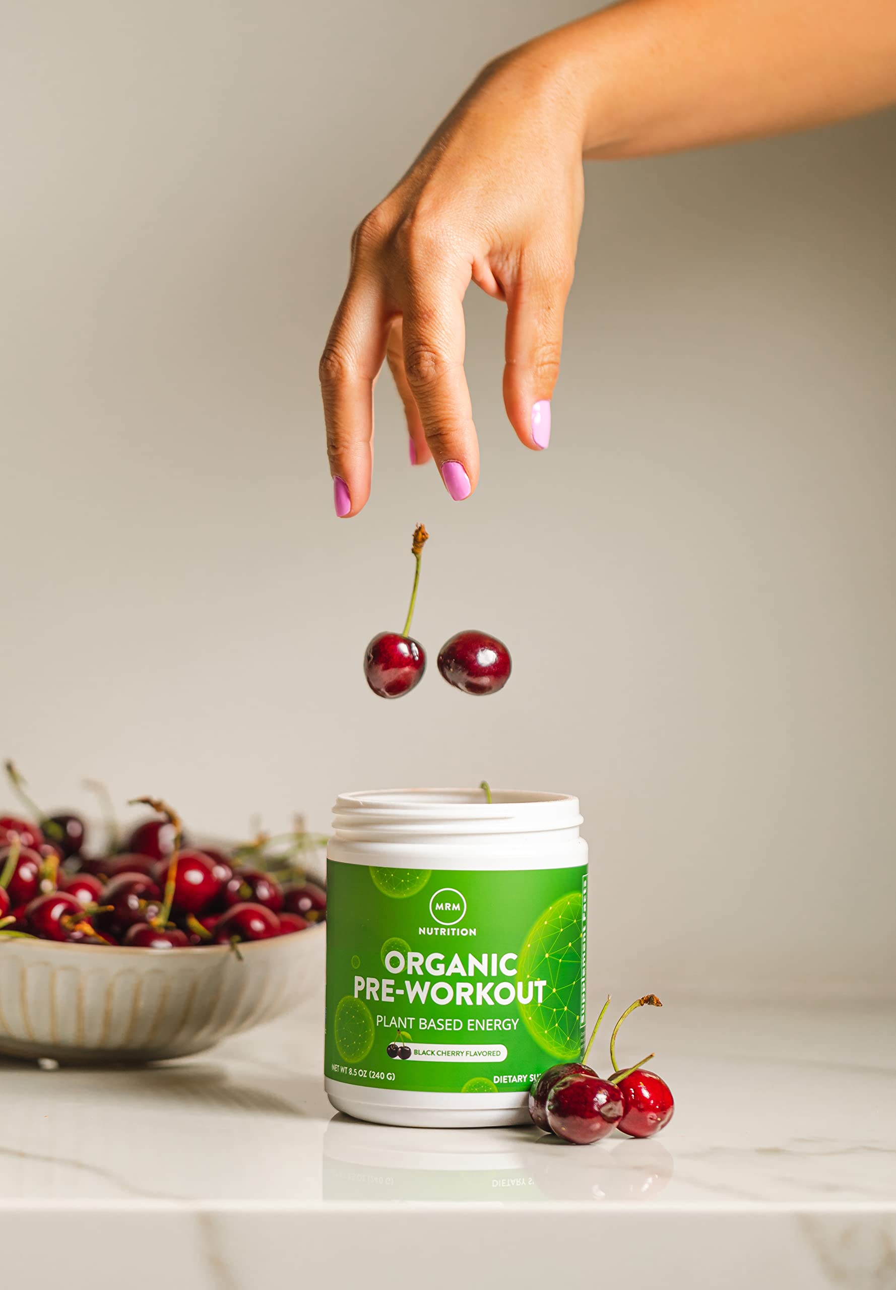 MRM Nutrition Organic Pre-Workout Powder | Black Cherry Flavored | Superfoods MRMBuy Supplements Australia